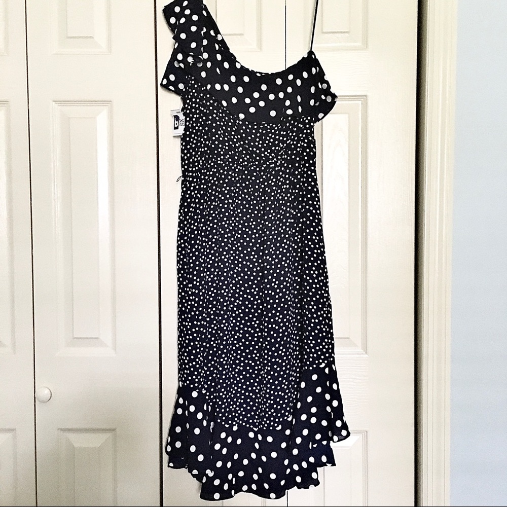 Target one shoulder polka dot dress